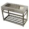 Fauceture KVSP4922A8 49" Stainless Steel Sink W/ Steel Console Sink Base, Nickel KVSP4922A8 - alternate 1